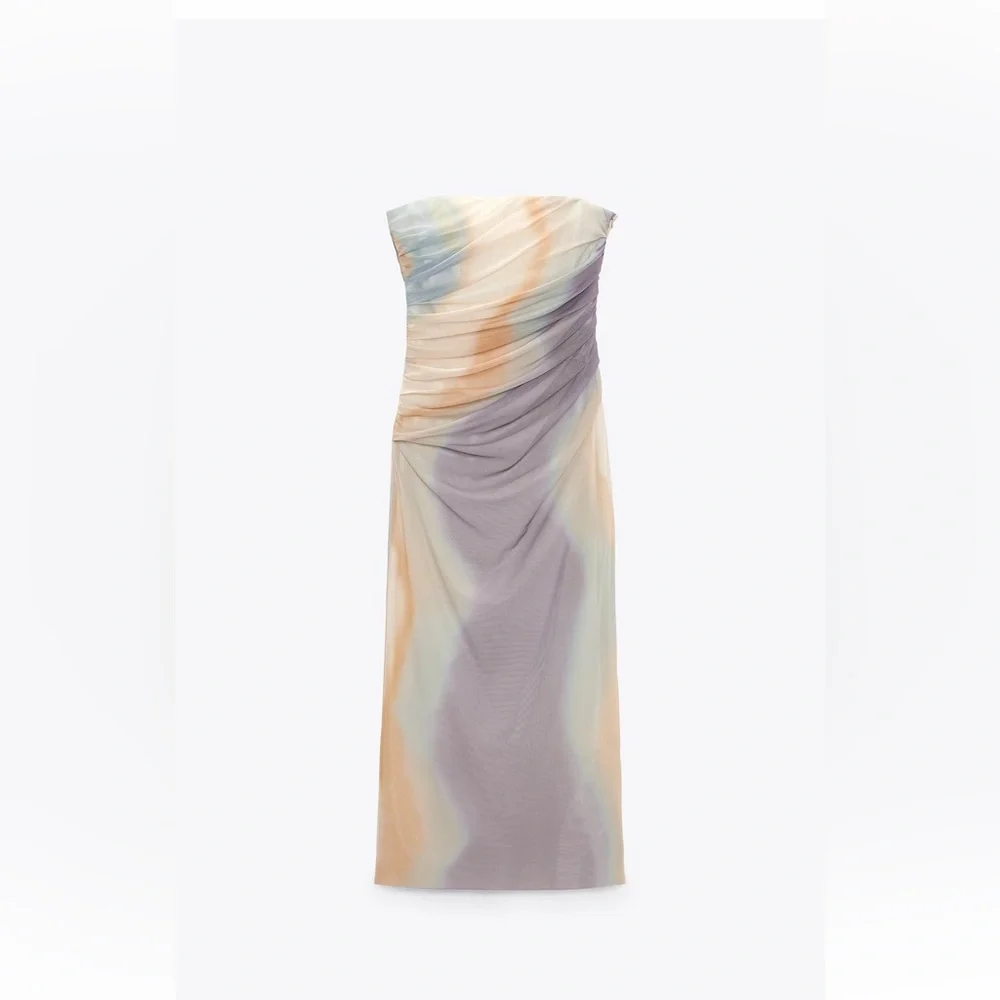 Zara Strapless Tie Dye Print Dress_NWT - Picture 2 of 13